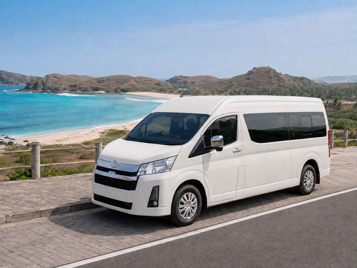 Wisata pantai kuta menggunakan hiace