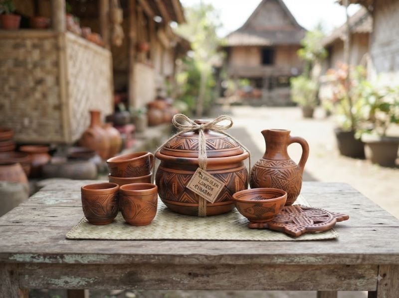 gerabah lokal Lombok sebagai buah tangan