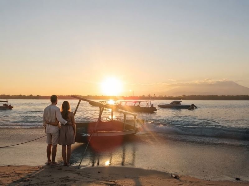 menikmati sunrise Gil Trawangan