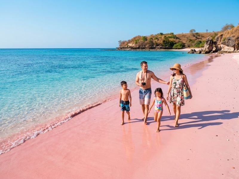 Pantai Pink untuk keluarga