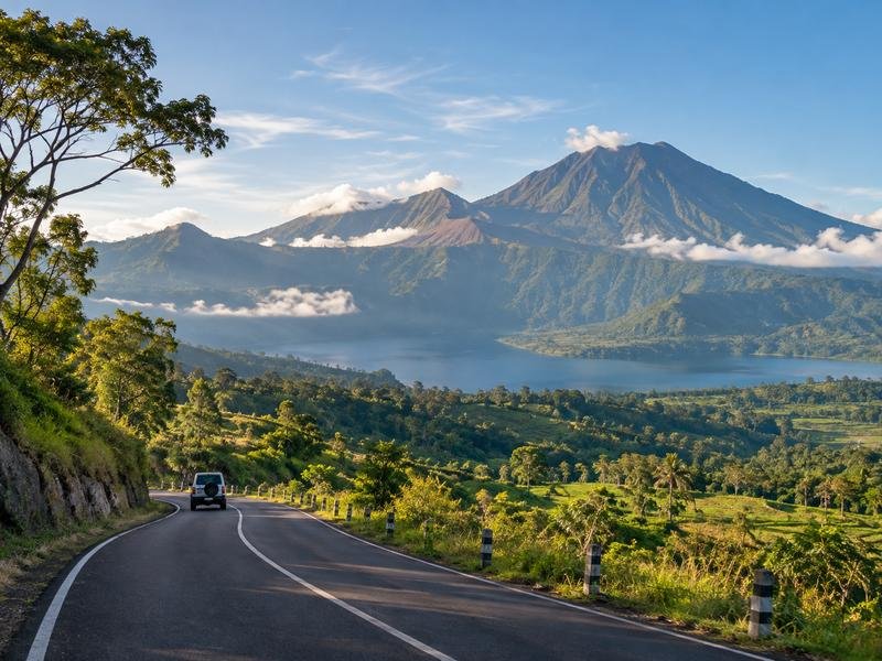 panorama Rinjani saat perjalanan wisata di Lombok