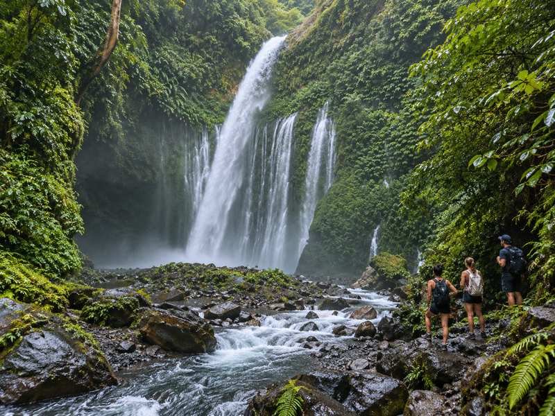 Tiu Kelep Waterfall Bayan Lombok Utara