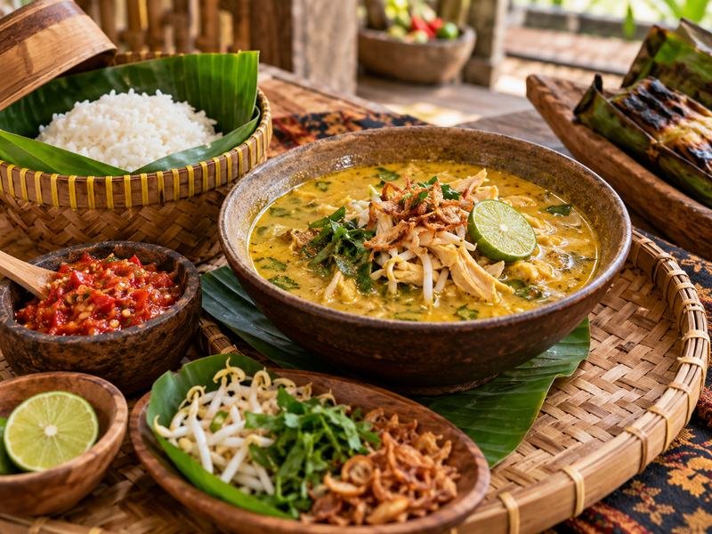 hidangan tradisional Lombok dengan kuah gurih