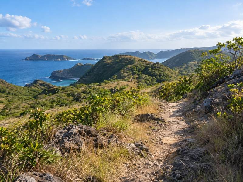 jalur wisata alam di kawasan perbukitan gunung tunak lombok