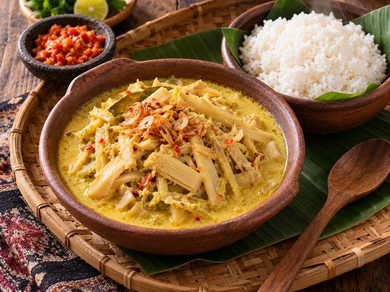 kuliner Sasak dengan ares dan nasi hangat