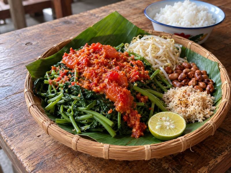 Pelecing kangkung khas Lombok