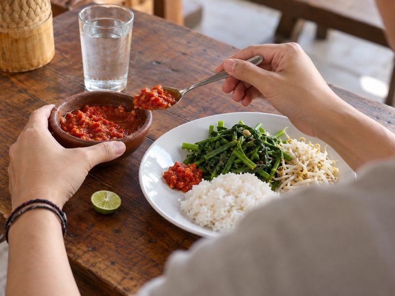 pelecing Lombok dengan sambal terpisah
