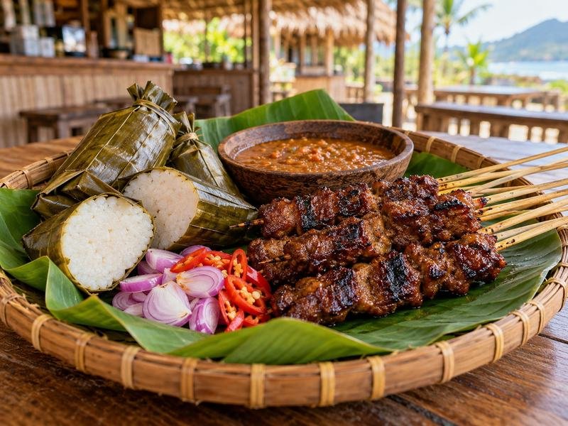 sate bulayak sebagai salah satu kuliner tradisional lombok