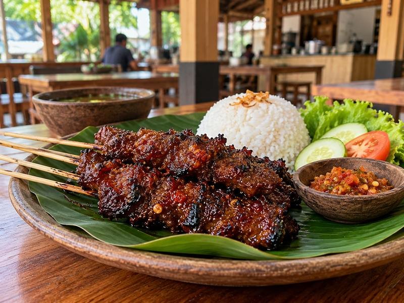 sate rembiga daging apa sajian sate sapi berbumbu pedas khas lombok
