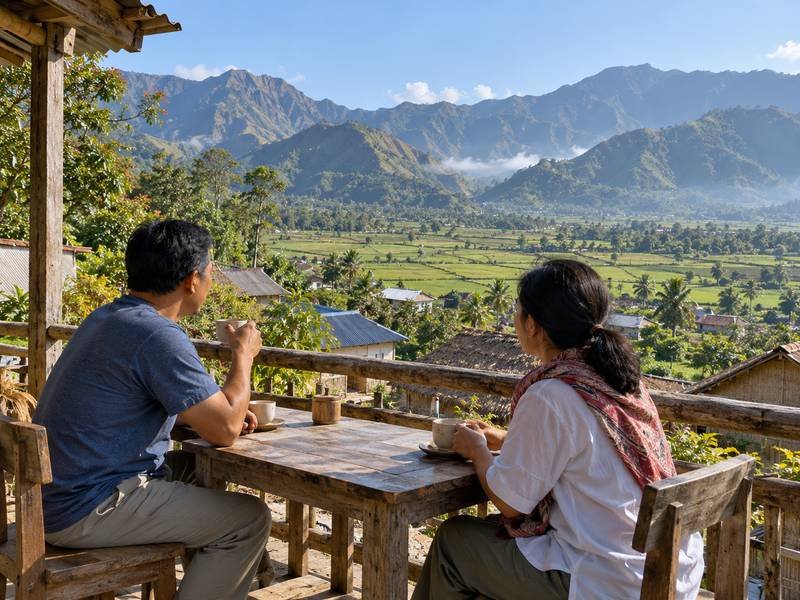 wisata santai di kaki Gunung Rinjani